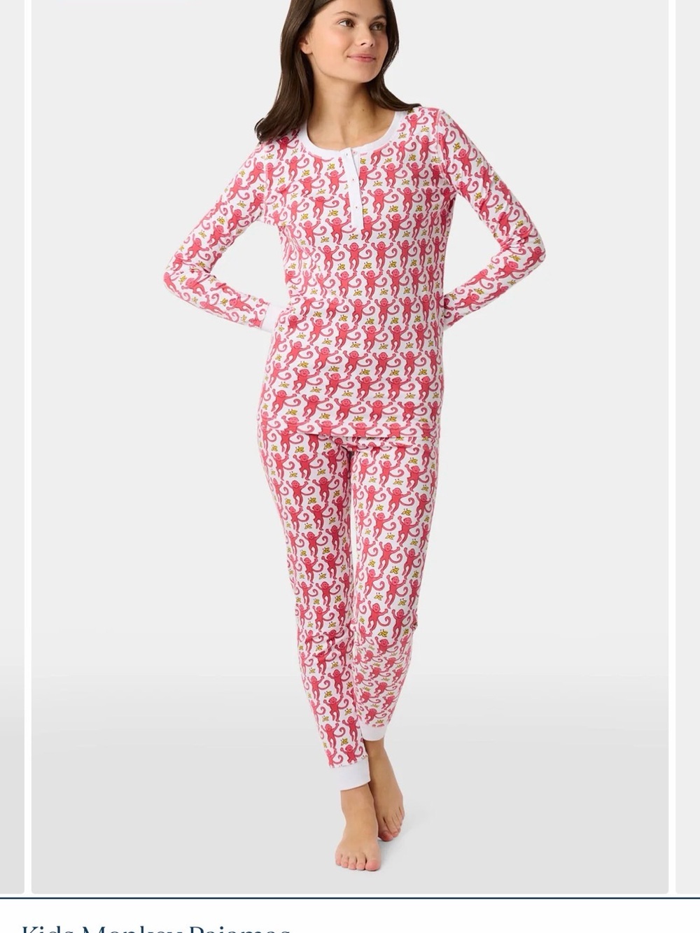 Roller Rabbit Pink Monkey Pajama Set Size 14 Girls